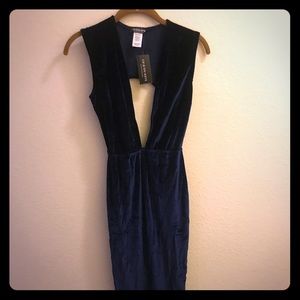 NWT royal blue "velvet" evening/cocktail dress.
